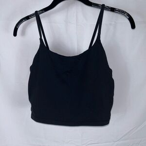 Oalka Tank Top Cami Cropped Thin Strap Pull On Scoop Neck Built in Shelf Bra